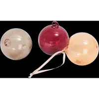Ferm Living Glass Baubles - Lot de 3 M | Roseate Translucent