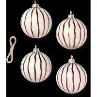 Ferm Living Christmas Glass Ornaments Lot de 4 Red Brown