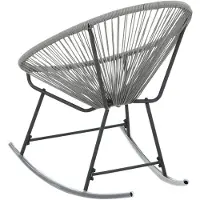 vidaXL Fauteuil à bascule lunaire Gris Poly rotin