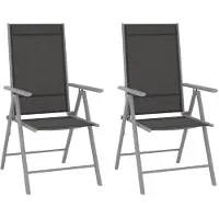 vidaXL Chaises de jardin pliantes 2 pcs. Textilène noir
