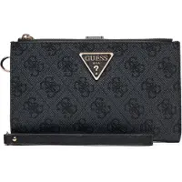 GUESS Porte-monnaies 'LAUREL II SLG DBL ZIP ORGNZR' gris / noir