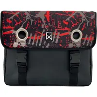 Willex Sacoches de vélo Fire 30 L en toile imperméable, rouge et noir