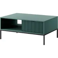 Selsey Vellore – Table basse avec tiroir et piètement noir, verte, 104 x 68 cm