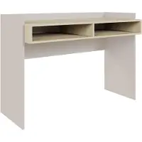 Selsey Tabise - Bureau avec deux compartiments, beige cachemire / aspect chêne, 120 × 53 cm