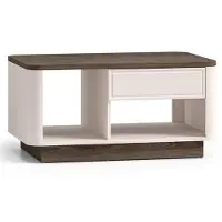 Selsey Vilavio – Table basse avec tiroir et compartiments ouverts, cachemire/aspect chêne foncé, 90 x 60 cm