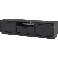 Selsey Evo - Meuble TV 2 portes avec tiroir, noir, 154 cm