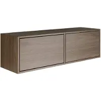 Selsey Framme - Buffet TV suspendu avec deux abattants, finition bois noyer, 100 cm