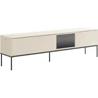 Selsey Bellezo - Buffet TV avec vitrine en verre éclairée 196 cm, Crème