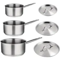 Vogue Ensemble de 3 casseroles en acier inoxydable Cooking Like the Pros