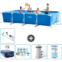 Intex Piscine rectangulaire en structure – 450 x 220 x 84 cm – Composée de 6 éléments – Modèle S30256