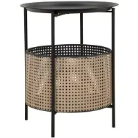 Mauro Ferretti Table d'appoint Osaka Ø 40x50 cm noir naturel