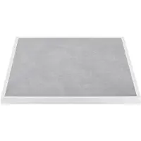 Bolero Plateau de table en verre trempé effet pierre gris clair, pour usage extérieur, bordure blanche, 700 mm