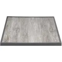 Bolero Plateau de table en verre trempé effet bois pour extérieur, bordure grise, 700 mm