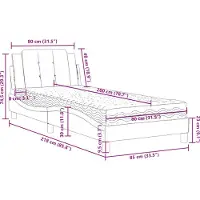 vidaXL Cadre de lit sans matelas "Zadar" gris 80x200 cm simili-cuir