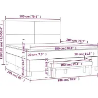 vidaXL Lit boxspring avec matelas noir 180x200 cm velours