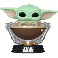 Funko POP! Star Wars : The Mandalorian et Grogu POP Figurine à tête branlante Grogu dans un landau 9 cm
