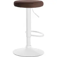 CLP Tabouret de bar Ponte recouvert de velours,marron blanc
