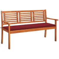 vidaXL banc de jardin 3 places avec support 150 cm en bois massif d'eucalyptus