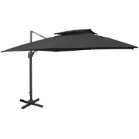 vidaXL Parasol ampli avec aération 300x300 cm noir