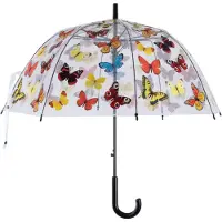 Esschert Design Parapluie transparent à ouverture automatique 'Papillons