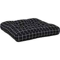 vidaXL Coussin De Palette Motif À Carreaux Noir 50x50x12 Cm Tissu