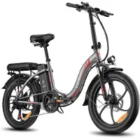 Longer F20 Vélo électrique pliable, 20 pouces à pneus gras Vélo électrique de montagne, vélo électrique de neige, 36 V/16 Ah, batterie au lithium gris