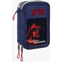 Star Wars Triple Star Wars Pencil Case 37 Units Bleu Homme