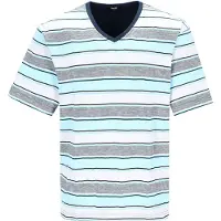 Hajo Pyjama court aqua / bleu foncé / gris chiné / blanc