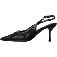 Super Mode Escarpin - - R and BE - Talon aiguille - Bout pointu - Bride/Boucle - Noir