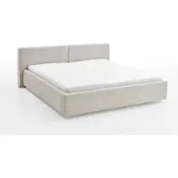 Meise Kubrik lit double 180x200cm velours côtelé - beige