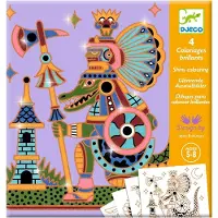 Djeco Images à colorier brillantes Combattant des animaux