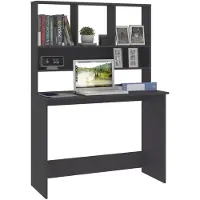 vidaXL Bureau avec étagères Gris 110x45x157 cm Bois composite