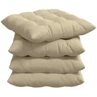vidaXL Coussins De Siège 4 Pcs Crème 40 X 40 X 6 Cm Microfibre