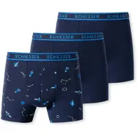 Schiesser Sous-vêtements bleu marine / turquoise / blanc