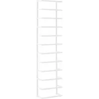 vidaXL Porte-serviette Blanc 24x12x96 cm Acier