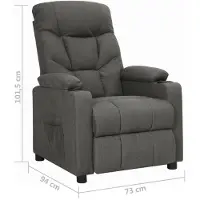 vidaXL Fauteuil relax gris foncé Tissu