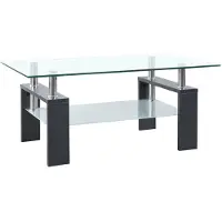 vidaXL Table basse Gris Transparent 95x55x40 cm verre trempé