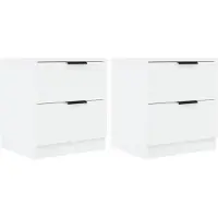 vidaXL Tables de chevet 2 pcs Blanc Bois d'ingénierie