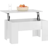 vidaXL Table basse blanc brillant 79x49x41 cm bois composite