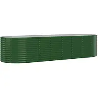 vidaXL Lit surélevé de jardin Acier galvanisé 322x100x68cm Vert
