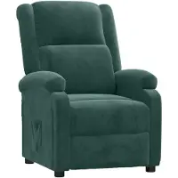 vidaXL Fauteuil relax vert foncé velours