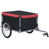 vidaXL Remorque vélo noir et rouge 65 kg