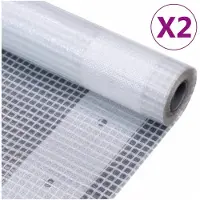 vidaXL Bâche de couverture grillagée 2 pcs 260 g/m² 2x10 m blanc