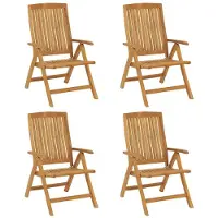 vidaXL Chaises de jardin avec coussins 4 pcs. Bois massif teck