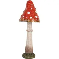 Clayre & Eef Champignon Décoratif Rouge et Blanc 9x23cm