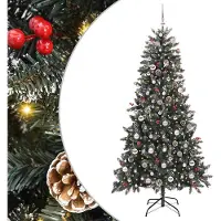 vidaXL Sapin de Noël artificiel Vert 210 cm PVC, plastique et acier