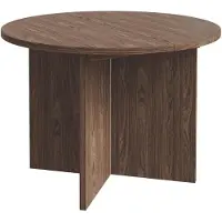 Selsey Ovo - Table de salle à manger à rallonges, ronde, 110-190 x 110 cm, aspect bois Noyer Wisconsin