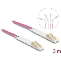 DeLOCK - Câble de réseau - LC multi-mode (M) à LC multi-mode (M) - 3,0m - fibre optique - duplex - 50/125 microns - OM4 - sans halogène, coudé - violet (88089)