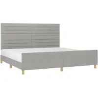vidaXL Cadre de lit sans matelas gris clair 200x200 cm Tissu