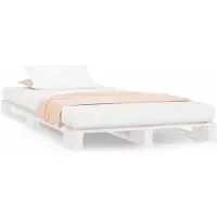 vidaXL Lit de palette blanc 90x200 cm pin massif